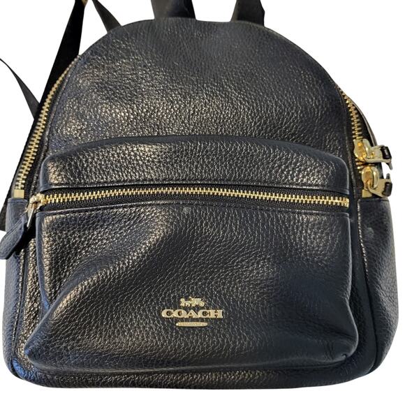 Coach Mini Small Charlie Backpack Pebbled Leather Black F28995 - Picture 2 of 11